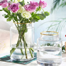 DecorBites™ Gold Glass Vase Hydroponic Plant Flowers Living Room Dining Table Decor