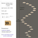 Modern white lotus leaf spiral staircase chandelier living room light