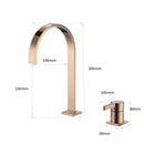 DecorBites™ Brushed Gold Basin Faucet: 360 Rotating Two Hole Widespread Bathroom Sink Tap