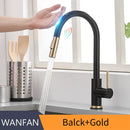 DecorBites™ Brush Nickel Sensor Kitchen Faucet | Stainless Steel Smart Induction Tap with Touch Control