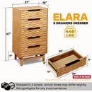 Elara Solid Wood Dresser with 5 Drawers