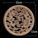 Round Wood Applique Wood Decal Wood Mouldings Onlay Unpainted European Carving Long Floral Wooden Furniture Decoration Corner