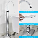 DecorBites™ Gold Bathtub Faucet Set Hot Cold Water Shower Mixer Tap Waterfall Floor Stand