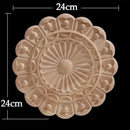 Round Wood Applique Wood Decal Wood Mouldings Onlay Unpainted European Carving Long Floral Wooden Furniture Decoration Corner