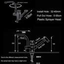 DecorBites™ Dual Spout Black Kitchen Faucet with Pull Out Spray Mixer