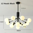 DecorBites™ Gold Glass Ball Chandelier: Luxury LED Lighting for Dining Room, Kitchen, Cafe