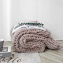 DecorBites™ Cozy Chenille Chunky Knit Blanket - Soft Decorative Throw for Bed, Sofa, Living Room - Summer Quilt or Rug Alternative