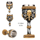 DecorBites™ Dragon Skull Goblet: Gothic Resin Stainless Steel Wine Glass for Cocktail Bar Party