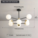 DecorBites™ Glass Ball LED Chandelier: Retro Round Wrought Iron Indoor Lighting for Kitchen, Living Room, Farmhouse