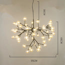 DecorBites™ Heracleum Firefly Glass Ball Chandelier: Gold Luxury Lighting for Dining Kitchen Staircase