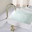 DecorBites™ Brushed Gold Basin Faucet: 360 Rotating Two Hole Widespread Bathroom Sink Tap