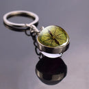 Vintage Compass Jewelry Glass Ball Keychain Compass Key Ring Art Keys Keychain Keyholder Christmas Gift(It's Not A Real Compass)