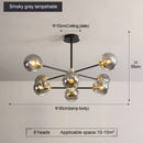 DecorBites™ Glass Ball LED Chandelier: Retro Round Wrought Iron Indoor Lighting for Kitchen, Living Room, Farmhouse