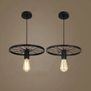 DecorBites™ Iron Wheel Chandelier | Retro Loft Industrial Pendant Light for Dining Room