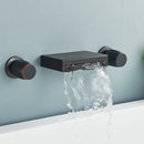 DecorBites™ Black Bronze Wall Mounted Waterfall Bathroom Faucet with Dual Handles