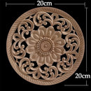 Round Wood Applique Wood Decal Wood Mouldings Onlay Unpainted European Carving Long Floral Wooden Furniture Decoration Corner
