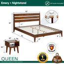 [Buy 1 Get 1] Emery Solid Wood Bed Frame & Nightstand