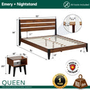 [Buy 1 Get 1] Emery Solid Wood Bed Frame & Nightstand