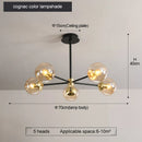 DecorBites™ Glass Ball LED Chandelier: Retro Round Wrought Iron Indoor Lighting for Kitchen, Living Room, Farmhouse