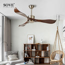 DecorBites™ 52" DC Remote Control Plastic Blade Ceiling Fan (No Lights)