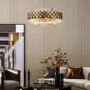 DecorBites™ Gold LED Crystal Clear Art Deco Chandelier for Foyer