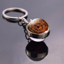 Vintage Compass Jewelry Glass Ball Keychain Compass Key Ring Art Keys Keychain Keyholder Christmas Gift(It's Not A Real Compass)