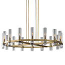 DecorBites™ Glass Chandelier Pendant Lamp with E14 LED, Chrome Finish, Retro Design