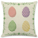 DecorBites™ Easter Rabbit Eggs Linen Pillowcase 45*45CM
