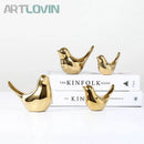 DecorBites™ Gold Camel Ceramic Figurines, Bird Ornaments, Home Decor Accessories