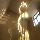 DecorBites™ Golden LED Crystal Chandelier for Living Room Staircase
