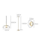 DecorBites™ Circular Glass Lampshade Floor Lamp for Living Room Office LED Lights
