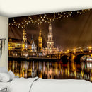 DecorBites™ City Night Scene Tapestry with European London Style Wall Hanging