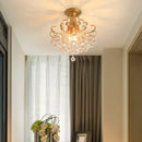 DecorBites™ Gold Crystal Round Ceiling Chandelier for Living Room LED Light Fixtures