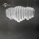 DecorBites™ Crystal Circle LED Tassel Chandelier: Modern Luxury Pendant Hanging Light Fixture for Bedroom and Living Room