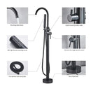 DecorBites™ Black Dual Handle Freestanding Bathtub Faucet Set Floor Standing Bath Mixer Tap