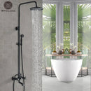 DecorBites™ Black Brass Bath Shower Faucet Set with Handshower and Tub Spout