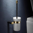 DecorBites™ Gold & Black Bathroom Set - Shelf, Towel Rack, Holder, Brush Holder & More
