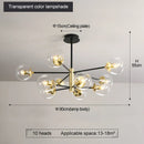 DecorBites™ Glass Ball LED Chandelier: Retro Round Wrought Iron Indoor Lighting for Kitchen, Living Room, Farmhouse