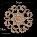 Round Wood Applique Wood Decal Wood Mouldings Onlay Unpainted European Carving Long Floral Wooden Furniture Decoration Corner