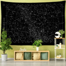 DecorBites™ Interstellar Sky Map Constellations Tapestry- Black Galactic Wall Decor