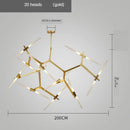 DecorBites™ Gold LED Chandelier: Modern Nordic Lighting Fixture for Indoor Decor.