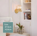 DecorBites™ Crystal Sconce Light Gold Black Metal Glass Lampshade Wall Fixture