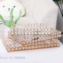 DecorBites™ Crystal Glass Mirror Tray Cosmetic Jewelry Organizer Shelf Storage