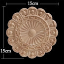 Round Wood Applique Wood Decal Wood Mouldings Onlay Unpainted European Carving Long Floral Wooden Furniture Decoration Corner