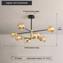 DecorBites™ Glass Ball LED Chandelier: Retro Round Wrought Iron Indoor Lighting for Kitchen, Living Room, Farmhouse