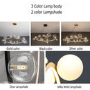DecorBites™ Glass Chandelier Lamp Kitchen Island Hanging Light Black Gold Silver G9 LED