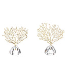 DecorBites™ Crystal Metal Golden Coral Handicraft Home Decor for Modern Living Space