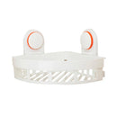 DecorBites™ ABS Bathroom Shelf: Wall Mounted Suction Cup Corner Basket Holder & Shower Shelf