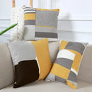 DecorBites™ Geometric Embroidery Pillow Cover 45x45cm/30x50cm Yellow Pink Abstract Design