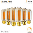 DecorBites™ 6W 220V LED Tubular Filament Bulb Gold Tint Dimmable E26 E27 2200K